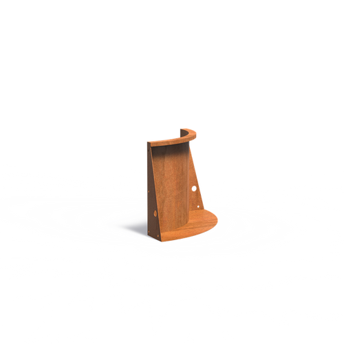 Stödmur bred topp - Innerkurva - Corten - 500.00 x 500.00 x 600.00