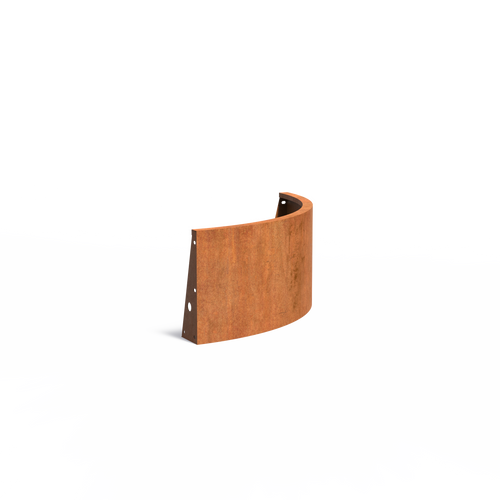 Stödmur smal topp - Ytterkurva - Corten - 1000.00 x 1000.00 x 500.00