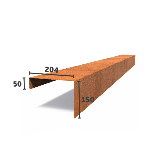 U - Profil - 204x50 - Corten - 2300.00 x 2.00 x 150.00