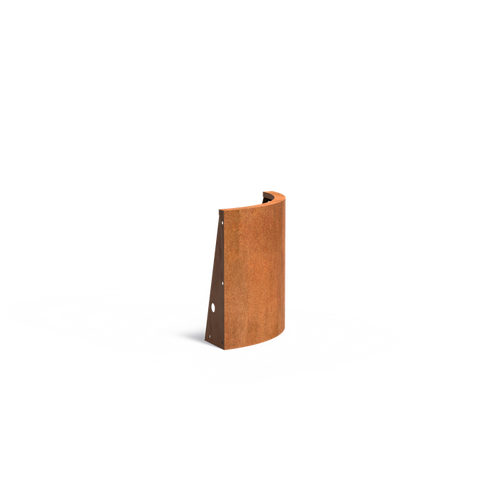 Stödmur bred topp - Ytterkurva - Corten - 500.00 x 500.00 x 600.00