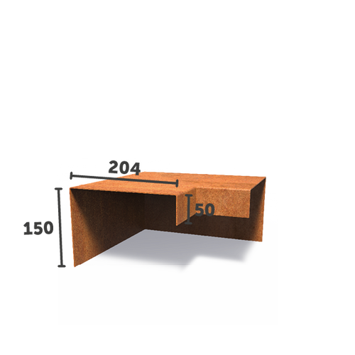 U - Profil - Ytterhörna - 150x204x50 - Corten - 300.00 x 300.00 x 150.00