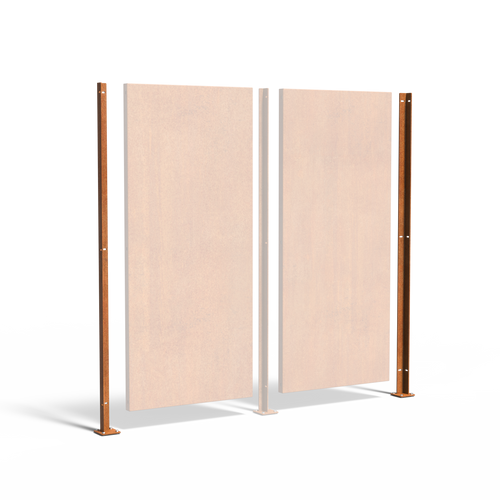 Skärmvägg hörnstolpe - Corten - 115.00 x 115.00 x 2700.00