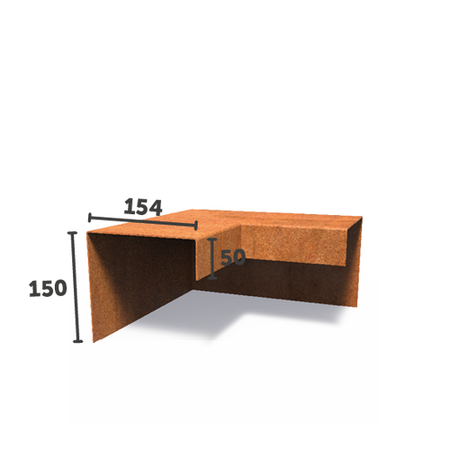 U - Profil - Ytterhörna -  150x154x50 - Corten - 300.00 x 300.00 x 150.00