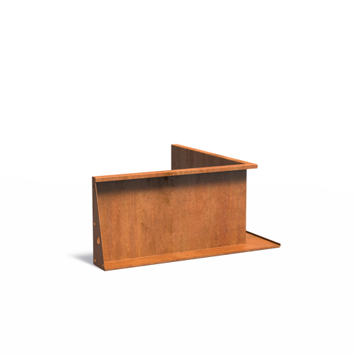 Stödmur smal topp - Innerhörn - Corten - 1000.00 x 1000.00 x 500.00