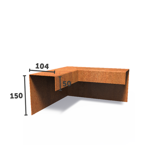 U - Profil - Ytterhörna - 150x104x50 - Corten - 300.00 x 300.00 x 150.00