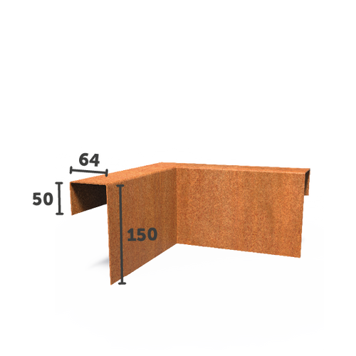 U - Profil - Innerhörna - 150x64x50 - Corten - 300.00 x 300.00 x 150.00