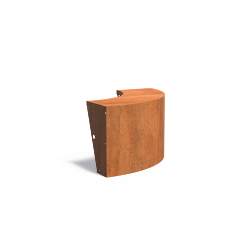 Stödmur bred topp - Ytterkurva - Corten - 1000.00 x 1000.00 x 600.00