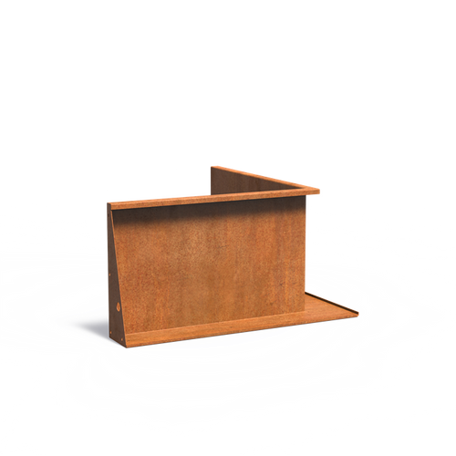 Stödmur smal topp - Innerhörn - Corten - 1000.00 x 1000.00 x 600.00