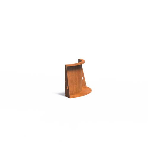 Stödmur smal topp - Innerkurva - Corten - 500.00 x 500.00 x 500.00