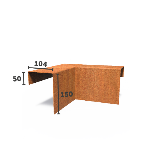 U - Profil - Innerhörna - 150x104x50 - Corten - 300.00 x 300.00 x 150.00
