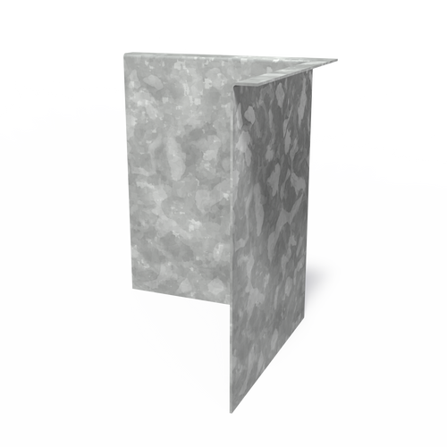 Kantstål hörna utvikt - Galvaniserat stål - 300.00 x 300.00 x 390.00