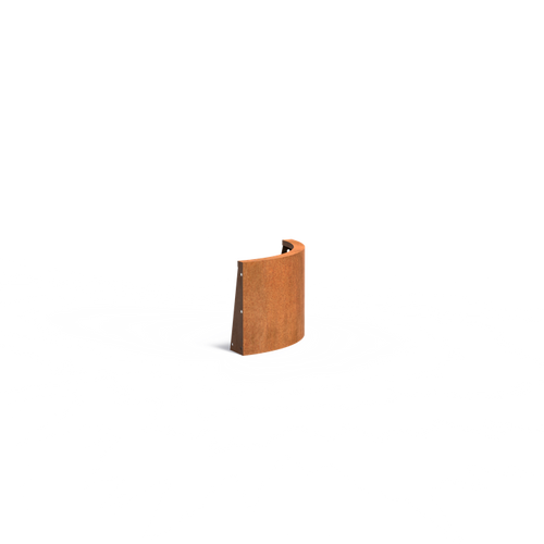 Stödmur smal topp - Ytterkurva - Corten - 500.00 x 500.00 x 400.00