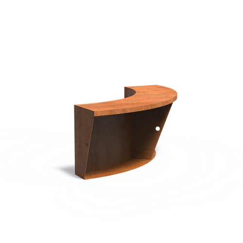 Stödmur bred topp - Innerkurva - Corten - 1000.00 x 1000.00 x 600.00