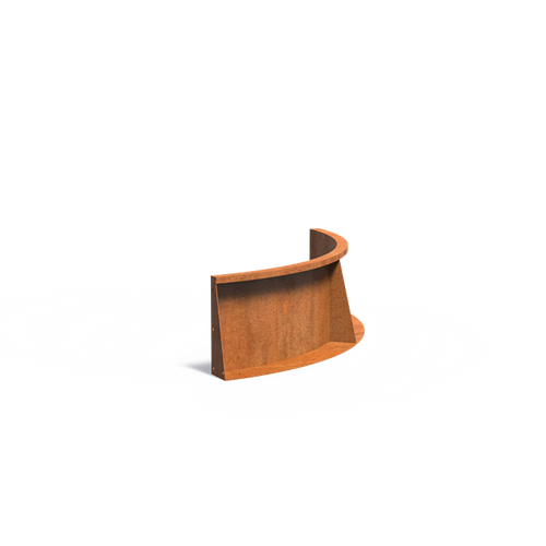 Stödmur smal topp - Innerkurva - Corten - 1000.00 x 1000.00 x 400.00